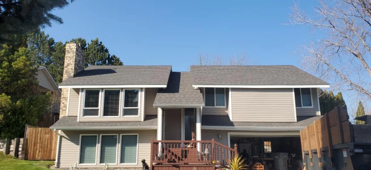 Inspecting roof after hailstorm in Kennewick, Washington